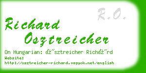 richard osztreicher business card